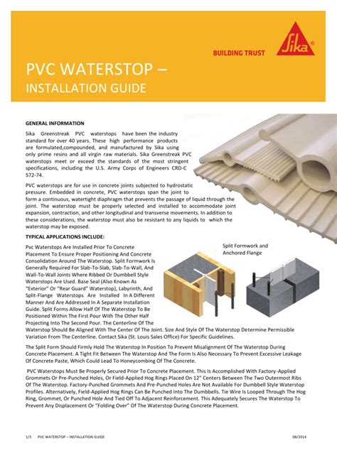 sika pvc waterstop data sheet.